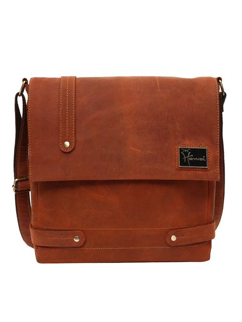 brown leather messengerbag - 13280247 - Very Small Image - 1