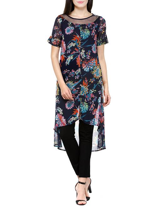 blue straight kurta - 13284551 - Very Small Image - 1