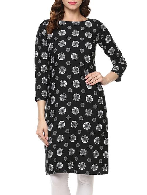 black straight kurta - 13286406 - Very Small Image - 1