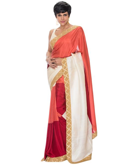 multicoloured woven silk saree with blouse - 13286425 - Very Small Image - 1