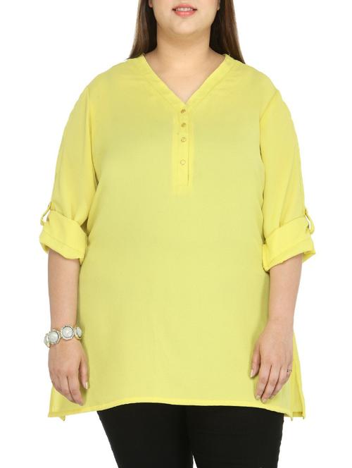 yellow solid plus tunic - 13287830 - Very Small Image - 1