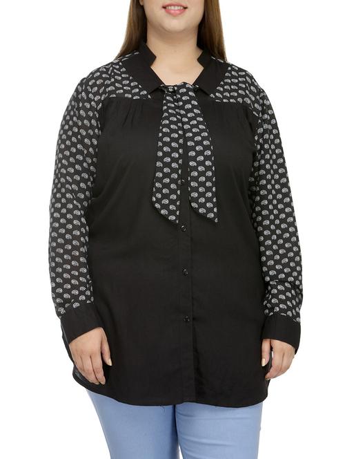 black printed cotton regular shirt - 13287834 - Very Small Image - 1