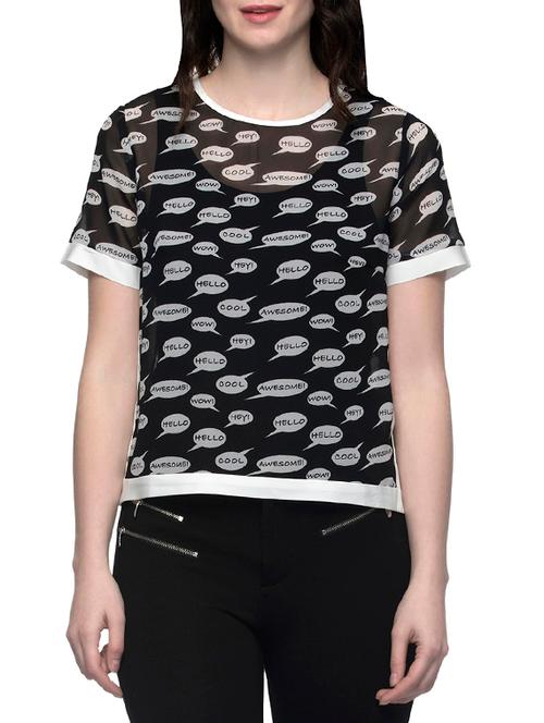 black printed top - 13287896 - Very Small Image - 1