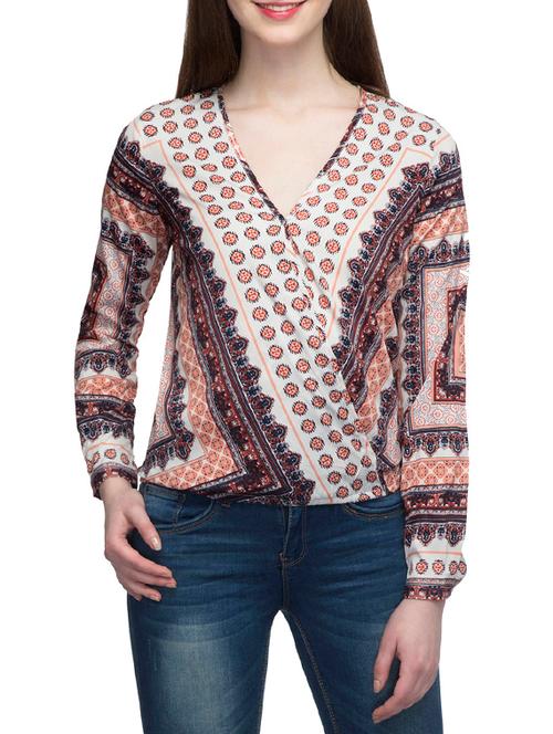 beige printed top - 13287907 - Very Small Image - 1