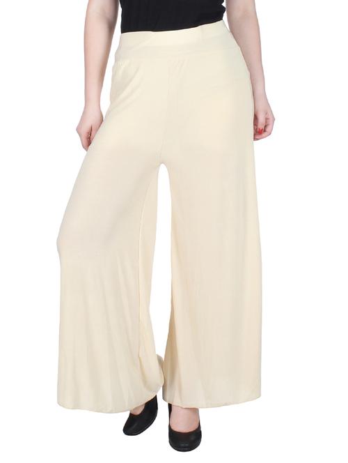 beige hosery palazzos - 13288291 - Very Small Image - 1