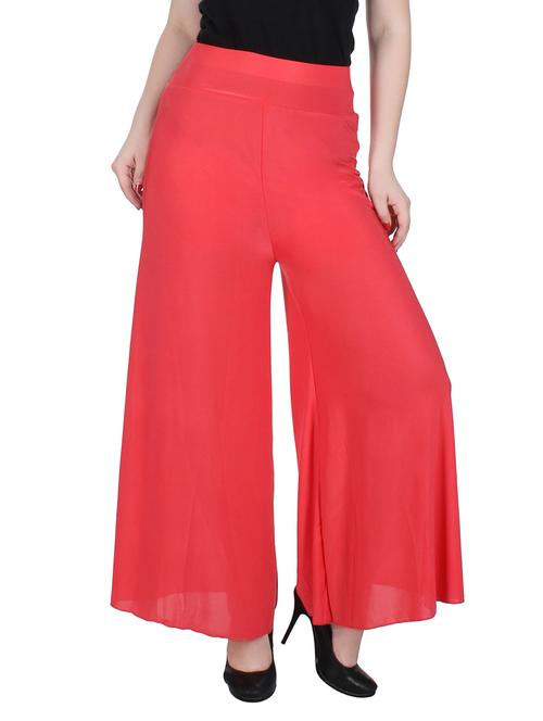 red blended knit palazzos - 13288294 - Very Small Image - 1