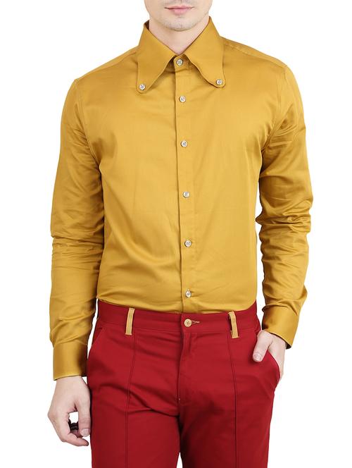 yellow cotton casual shirt - 13289642 - Very Small Image - 1