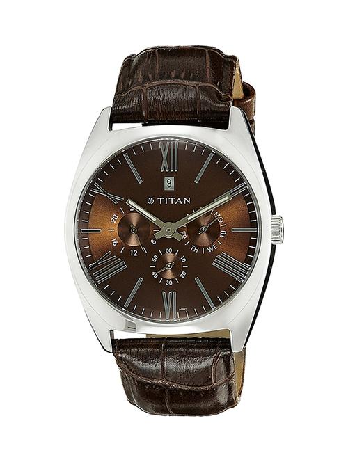 tian brown dial multi fuction stainless steel watch for men 9476sl03 - 13292295 - Very Small Image - 1