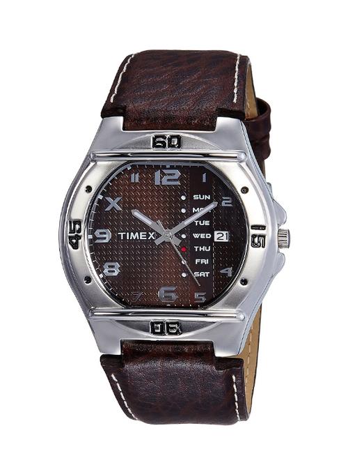 timex fashion analog brown dial men's watch - el04 - 13292357 - Very Small Image - 1