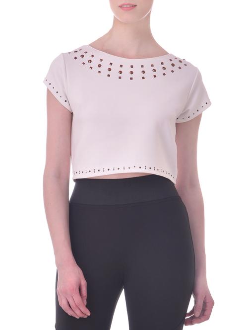 solid pink crop top - 13293141 - Very Small Image - 1