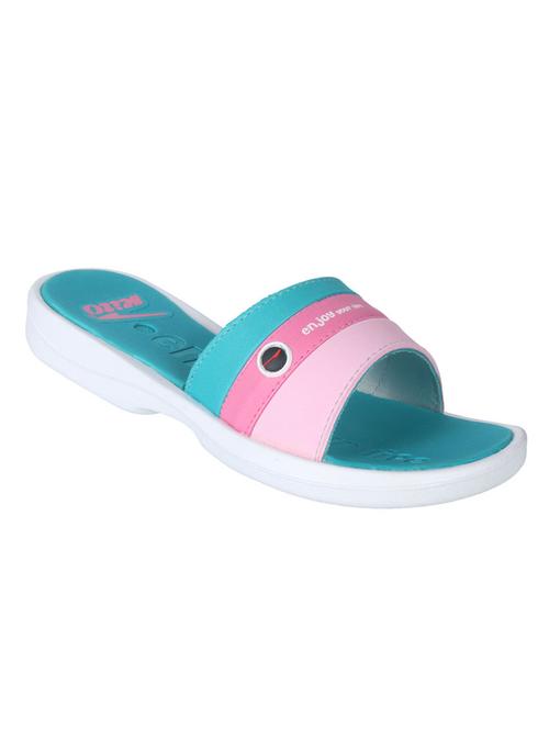 blue pu slides flip flops - 13295453 - Very Small Image - 1