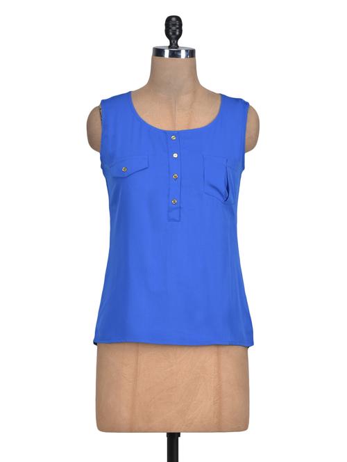 royal blue sleeveless top - 1329571 - Very Small Image - 1