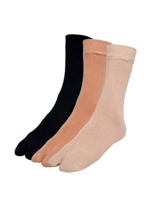 set of 3 multi colored cotton pair of socks - 13297322 - Very Small Image - 1