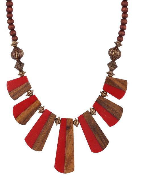 brown wood short necklace - 13304610 - Very Small Image - 1