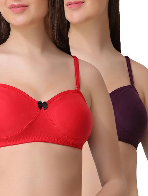 set of 2 bow patch bra - 13308000 - Very Small Image - 1