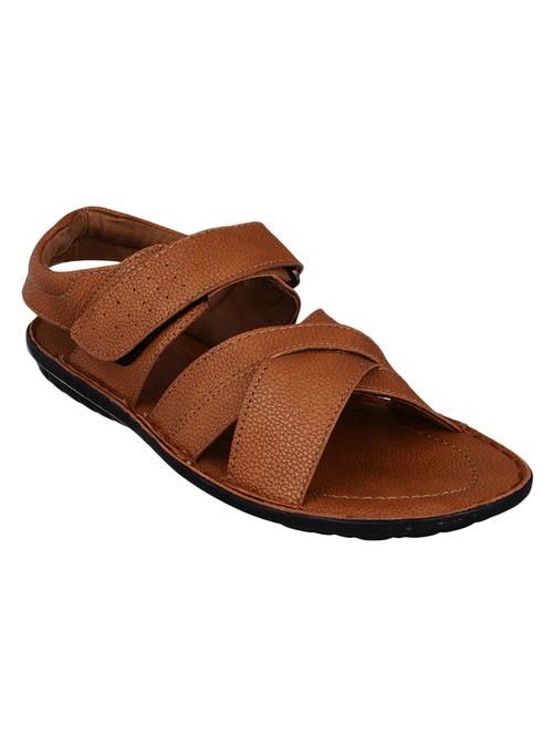 tan leatherette back strap sandal - 13309432 - Very Small Image - 1