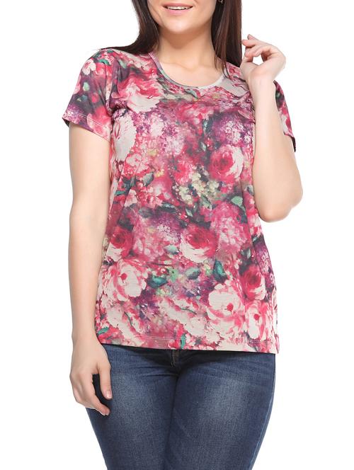 pink viscose regular tshirt - 13310587 - Very Small Image - 1