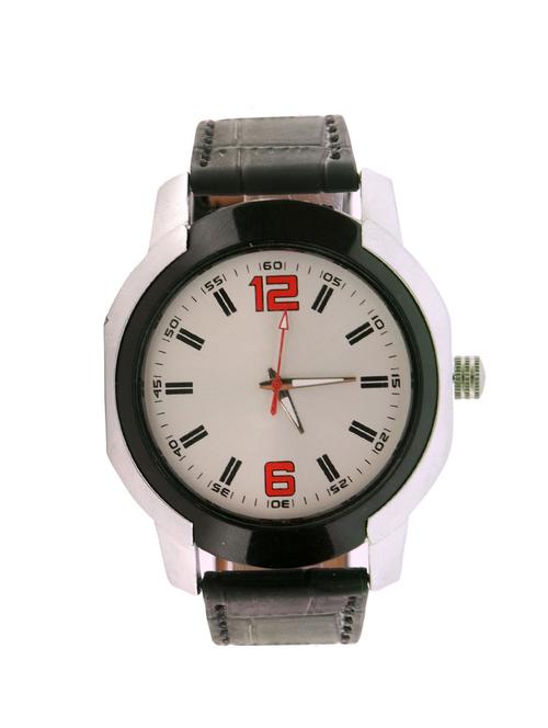 black round analog dial leather strap watch - 13311852 - Very Small Image - 1
