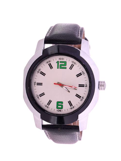 black round analog dial leather strap watch - 13311854 - Very Small Image - 1