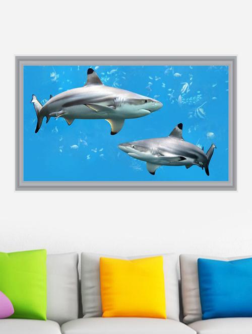 impression wall shark fish 92*48 cm (without frame) - 13312516 - Very Small Image - 1
