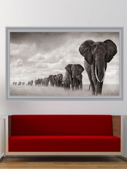 impression wall elephant 92*48 cm (without frame) - 13312517 - Very Small Image - 1