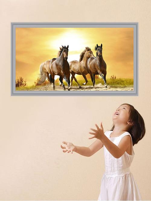 impression wall horse 92*48 cm (without frame) - 13312529 - Very Small Image - 1