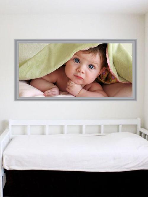 impression wall cute baby 92*48 cm (without frame) - 13312530 - Very Small Image - 1