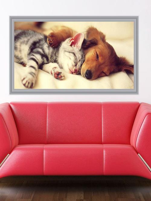 impression wall cute dog 92*48 cm (without frame) - 13312534 - Very Small Image - 1