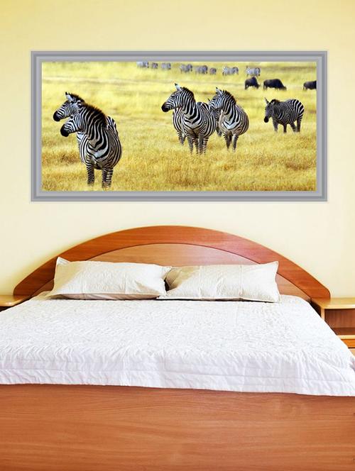 impression wall zebra 92*48 cm (without frame) - 13312535 - Very Small Image - 1