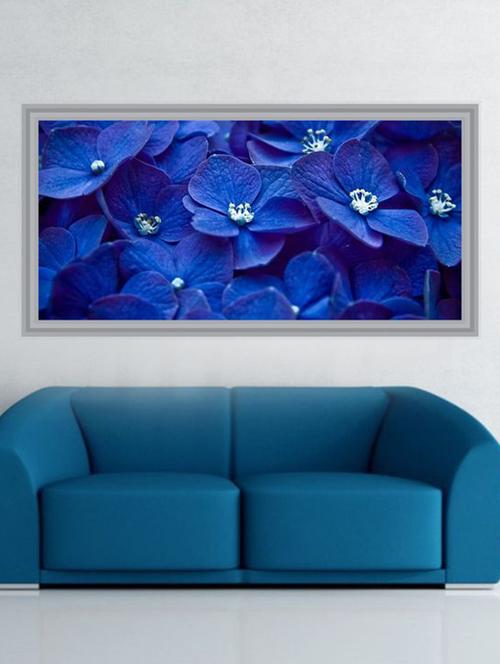 impression wall blue flowers 92*48 cm (without frame) - 13312568 - Very Small Image - 1