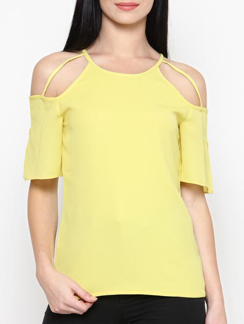 cold shoulder round neck top - 13312638 - Very Small Image - 1