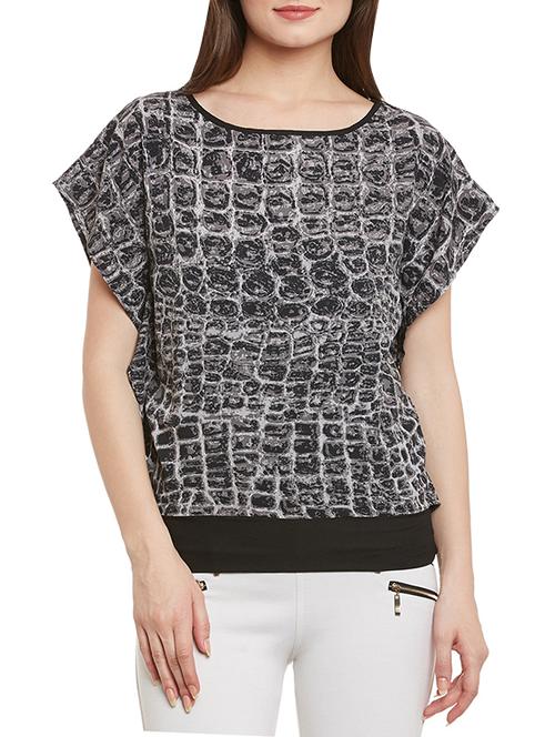 charcoal grey elasticated waist top - 13312951 - Very Small Image - 1