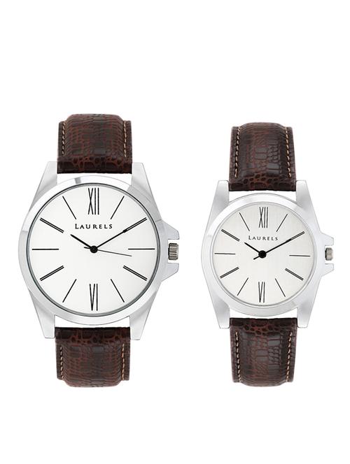 laurels opus series white dial couple watch (lo-opus-0109) - 13313685 - Very Small Image - 1