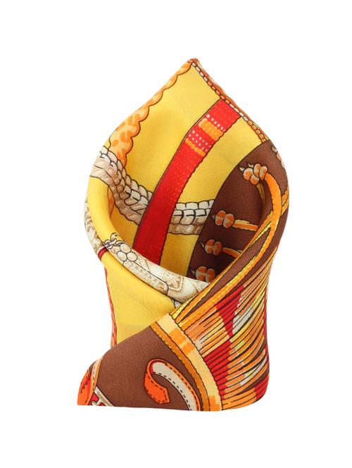 yellow polyester pocketsquare - 13315003 - Very Small Image - 1