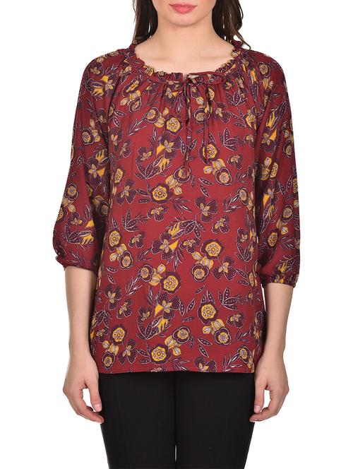 tie neck floral top - 13315672 - Very Small Image - 1
