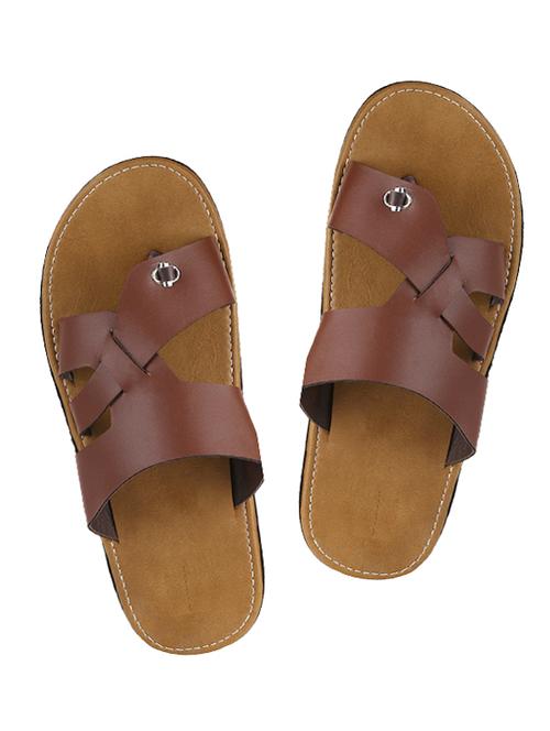 brown leather slip on slipper - 13316296 - Very Small Image - 1