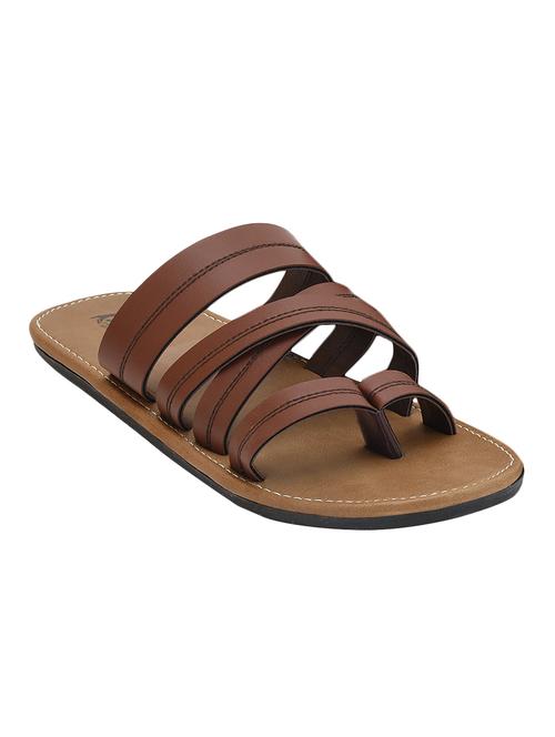 brown leather slip on slipper - 13316314 - Very Small Image - 1