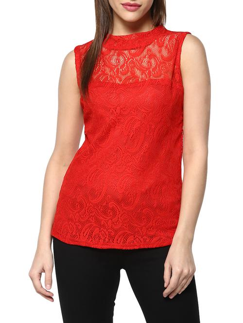 red net sleeveless top - 13323640 - Very Small Image - 1