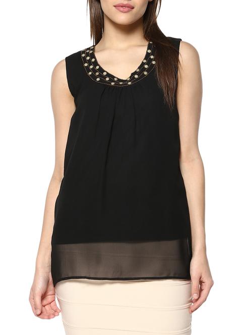 black embellished georgette top - 13323650 - Very Small Image - 1