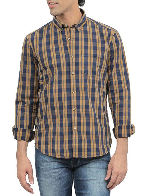 brown cotton casual shirt - 13323867 - Very Small Image - 1