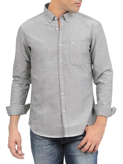 grey cotton casual shirt - 13323876 - Very Small Image - 1
