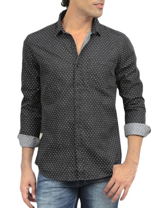 black cotton casual shirt - 13323885 - Very Small Image - 1