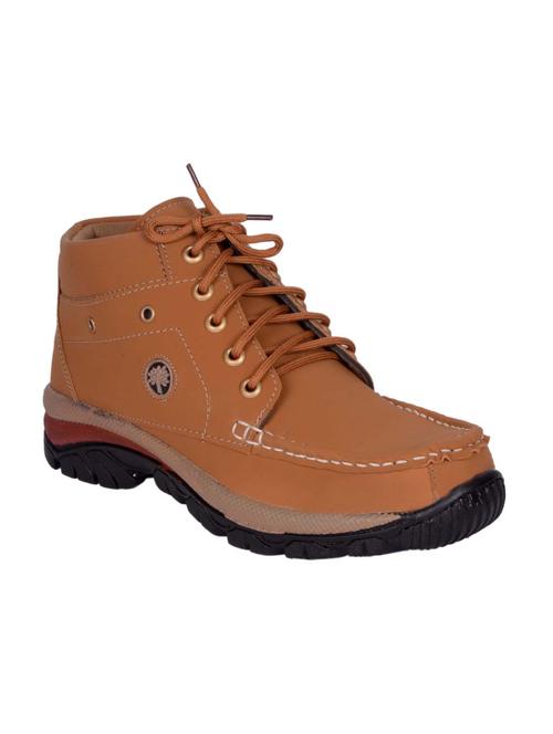 brown leatherette low ankle boot - 13324401 - Very Small Image - 1