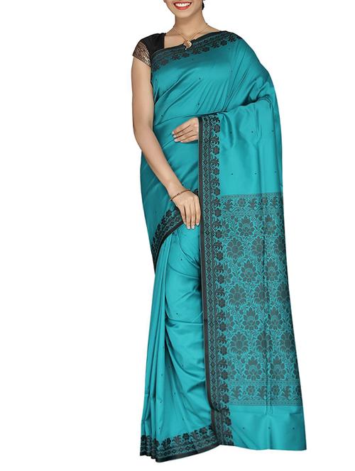blue cotton blend woven saree - 13327481 - Very Small Image - 1