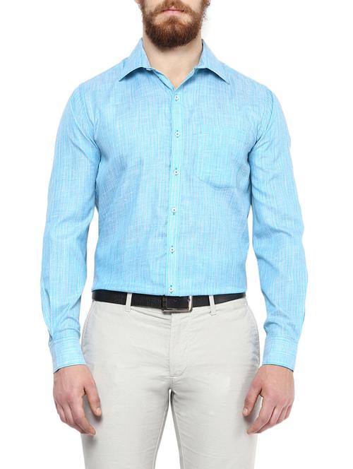 blue cotton formal shirt - 13327964 - Very Small Image - 1