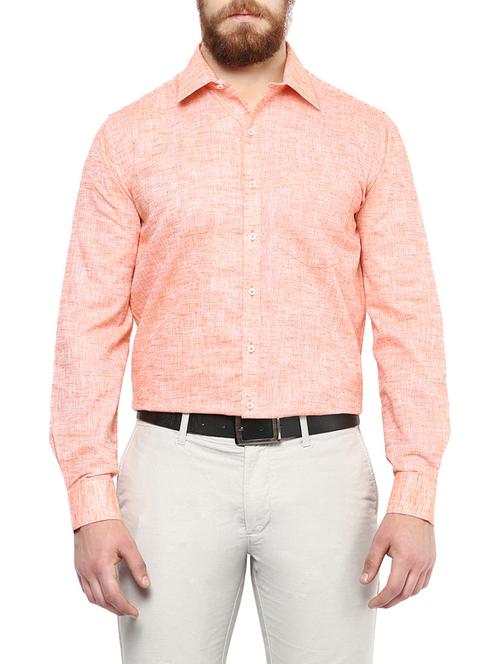 orange cotton formal shirt - 13327982 - Very Small Image - 1
