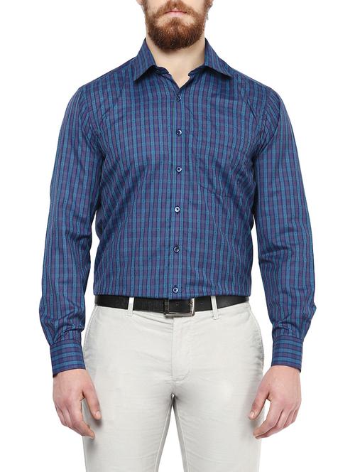 blue cotton formal shirt - 13327986 - Very Small Image - 1