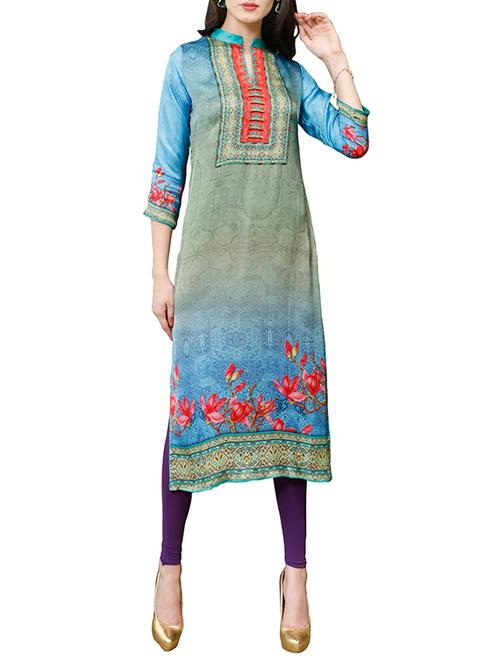 multi satin straight kurta - 13328326 - Very Small Image - 1