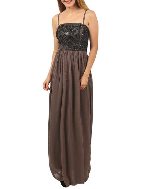 grey chiffon dress - 13329312 - Very Small Image - 1