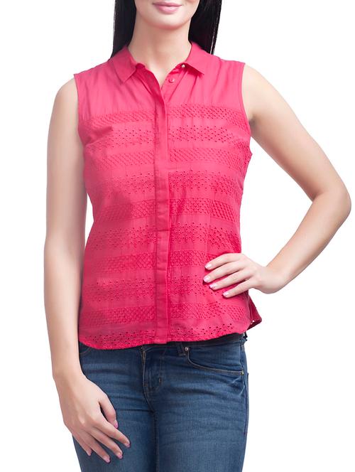 pink cotton regular shirt - 13329322 - Very Small Image - 1